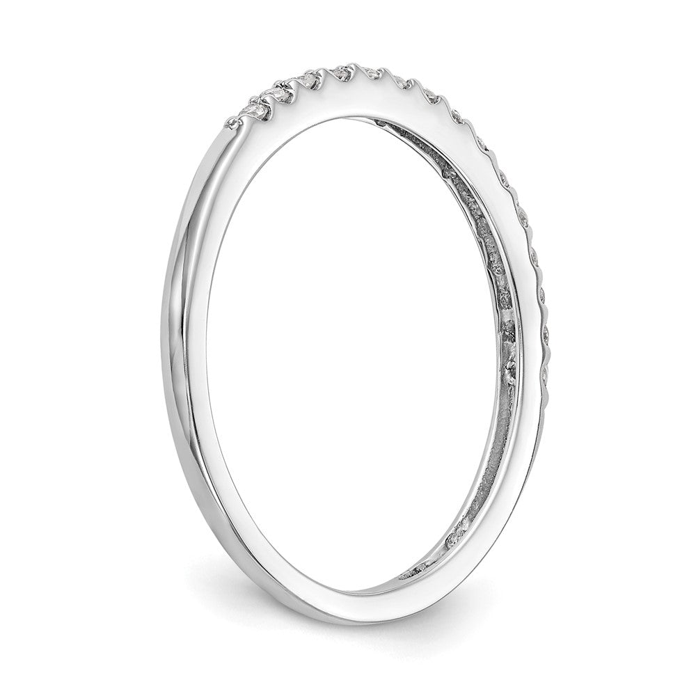 14K Weißgold Ehering mit natürlichen Diamanten, 0,12 ct