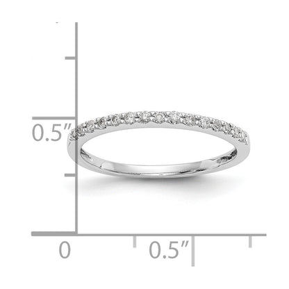 14K Weißgold Ehering mit natürlichen Diamanten, 0,12 ct