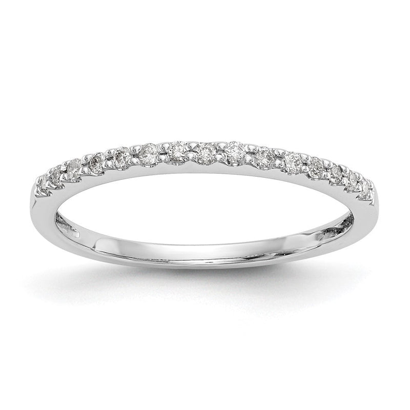 14K Weißgold Ehering mit natürlichen Diamanten, 0,12 ct