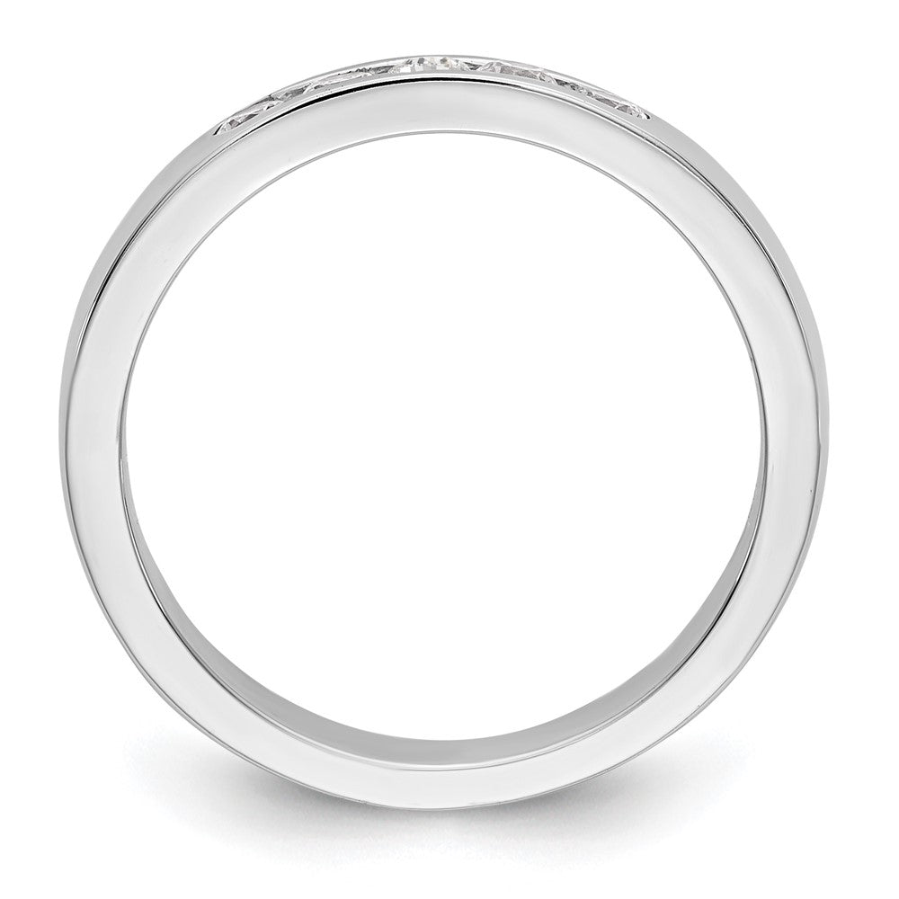 14K Weißgold 5-Steine-Ring mit 0,25K rund geschliffenen Diamanten in durchgehender Kanalfassung