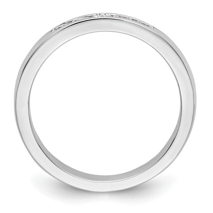 14K Weißgold 5-Steine-Ring mit 0,25K rund geschliffenen Diamanten in durchgehender Kanalfassung