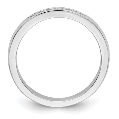 14K Weißgold 5-Stein-Ring mit natürlichen Diamanten in Kanalfassung