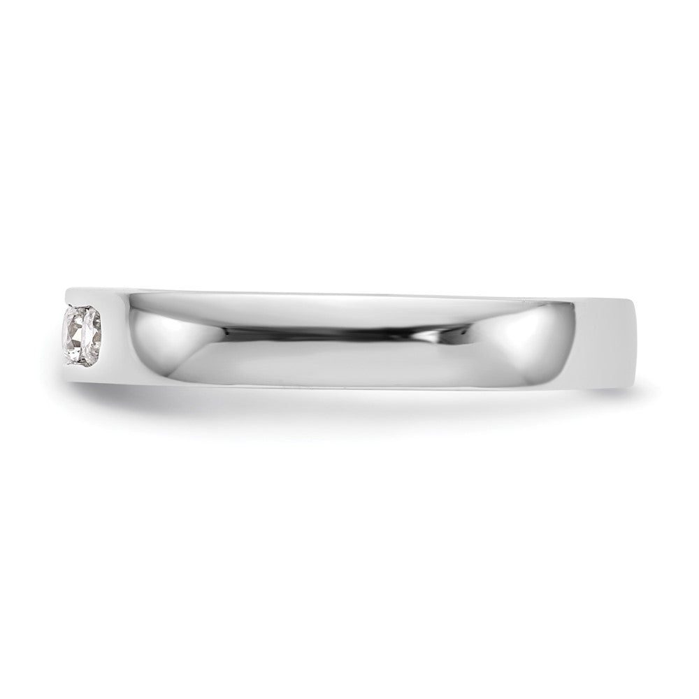 14K Weißgold 5-Steine-Ring mit 0,25K rund geschliffenen Diamanten in durchgehender Kanalfassung