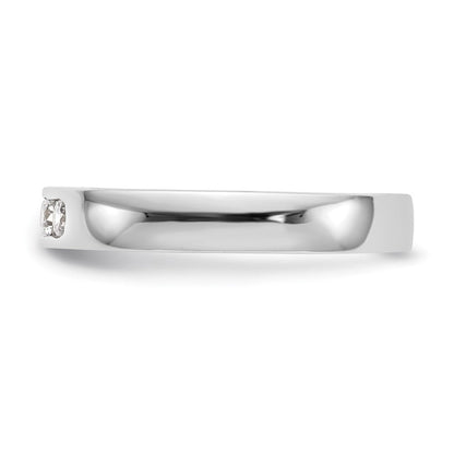 14K Weißgold 5-Stein-Ring mit natürlichen Diamanten in Kanalfassung