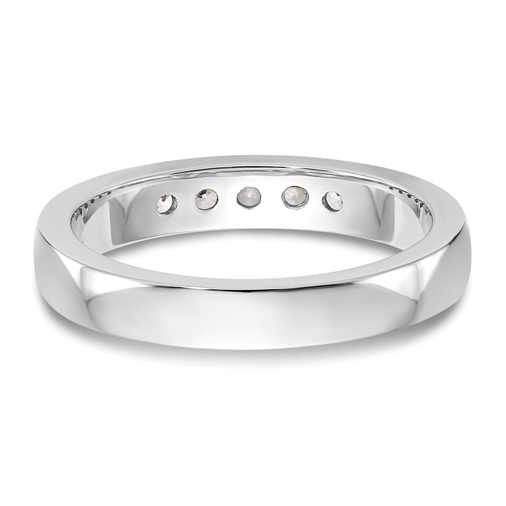 14K Weißgold 5-Steine-Ring mit 0,25K rund geschliffenen Diamanten in durchgehender Kanalfassung