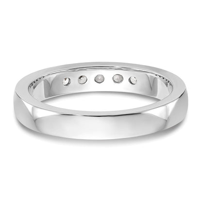 14K Weißgold 5-Steine-Ring mit 0,25K rund geschliffenen Diamanten in durchgehender Kanalfassung