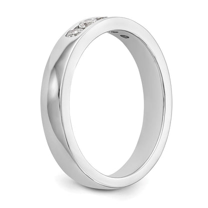 14K Weißgold 5-Steine-Ring mit 0,25K rund geschliffenen Diamanten in durchgehender Kanalfassung