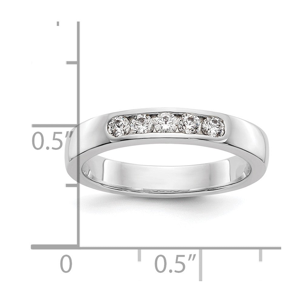 14K Weißgold 5-Steine-Ring mit 0,25K rund geschliffenen Diamanten in durchgehender Kanalfassung