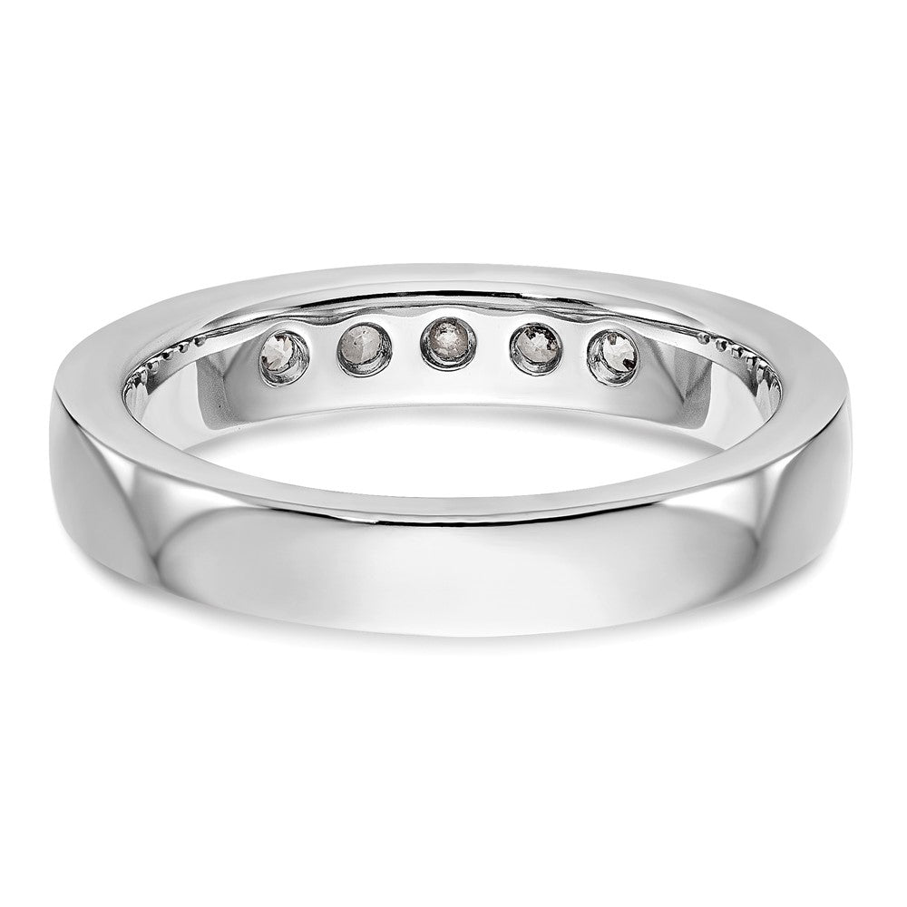 14K Weißgold Ring mit 5 Steinen, 0,33K runden Diamanten in Kanalfassung