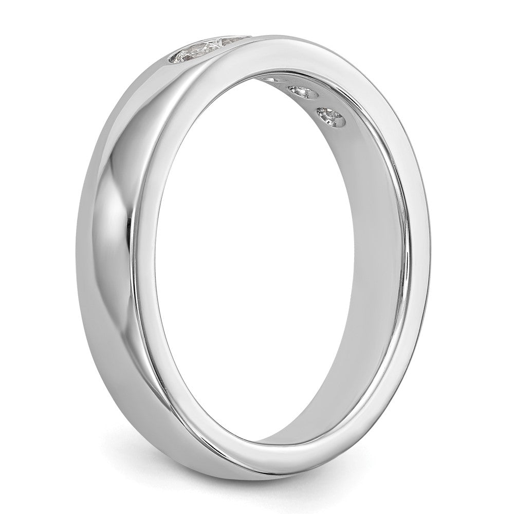 14K Weißgold Fünf-Steine-Ehering mit natürlichen Diamanten in Kanalfassung