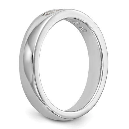 14K Weißgold Fünf-Steine-Ehering mit natürlichen Diamanten in Kanalfassung