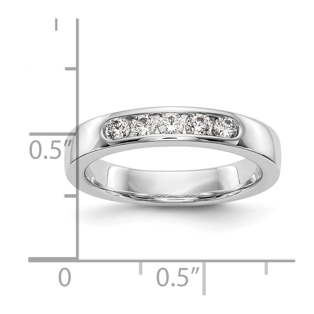14K Weißgold Ring mit 5 Steinen, 0,33K runden Diamanten in Kanalfassung
