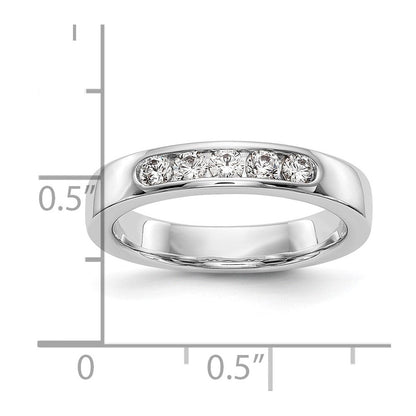 14K Weißgold Ring mit 5 Steinen, 0,33K runden Diamanten in Kanalfassung