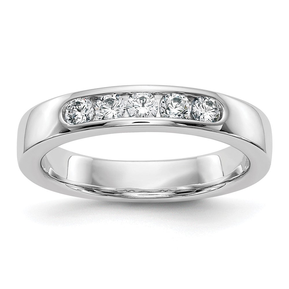 14K Weißgold Ring mit 5 Steinen, 0,33K runden Diamanten in Kanalfassung