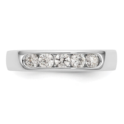 14K Weißgold Ring mit 5 Diamanten in Kanalfassung