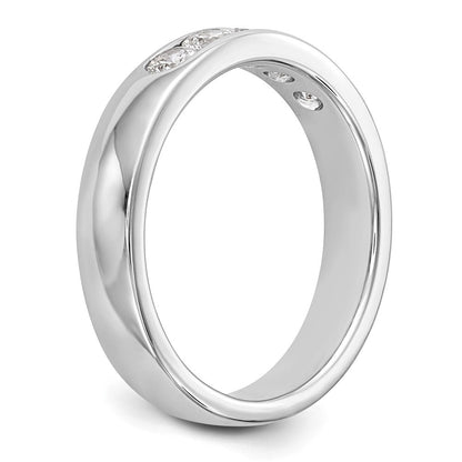14K Weißgold Ring mit 5 Diamanten in Kanalfassung