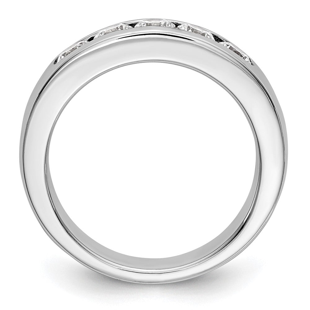 14K Weißgold Ring mit 5 Steinen, 0,75K rundem Diamant, komplett in Kanalfassung