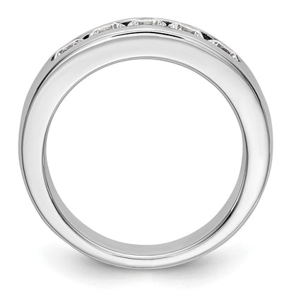 14K Weißgold Ring mit 5 Steinen, 0,75K rundem Diamant, komplett in Kanalfassung