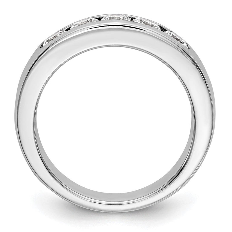 14K Weißgold Ring mit 5 Steinen, 0,75K rundem Diamant, komplett in Kanalfassung