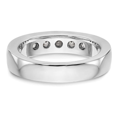 14K Weißgold Ring mit 5 Steinen, 0,75K rundem Diamant, komplett in Kanalfassung