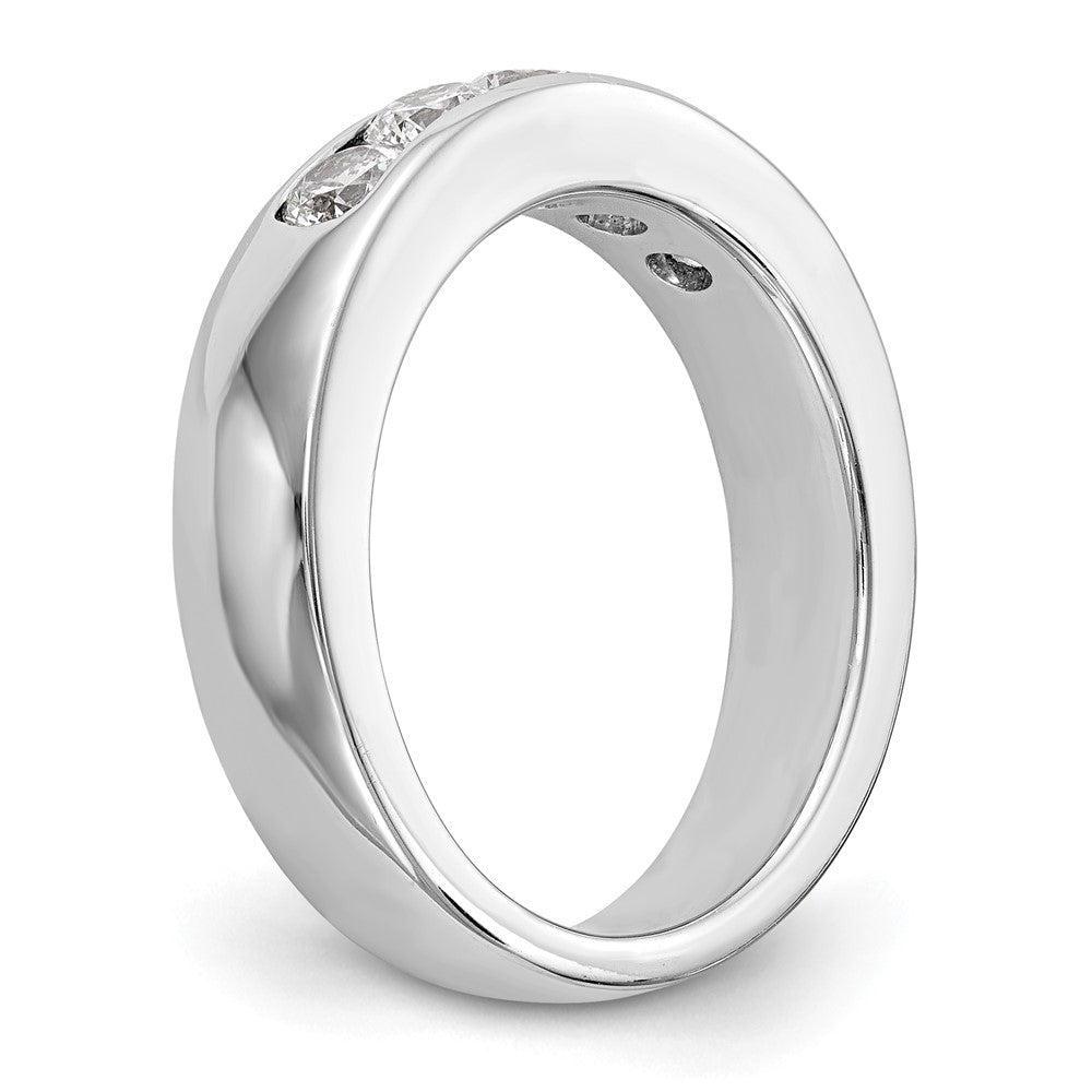 14K Weißgold 5-stone 3/4 Karat Rund Diamant Komplett Kanalfassung Ehering Ring