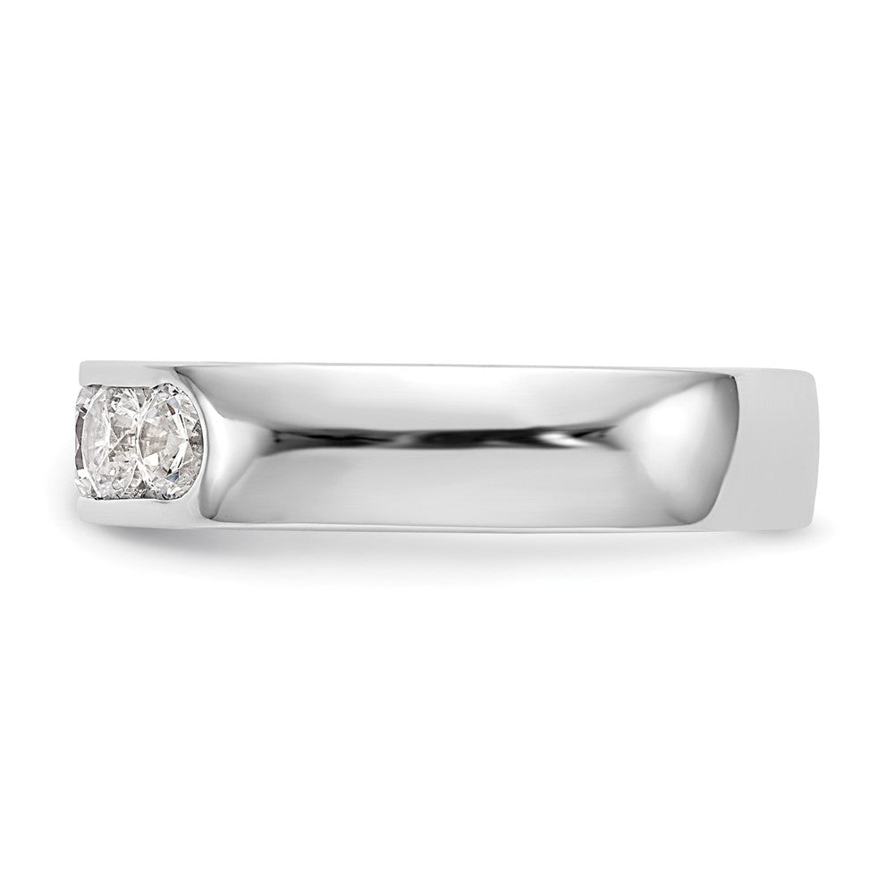 14K Weißgold Ring mit 5 Diamanten im Rundschliff, 1K, Kanalfassung
