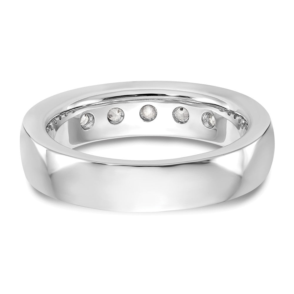 14K Weißgold Ring mit 5 Diamanten im Rundschliff, 1K, Kanalfassung