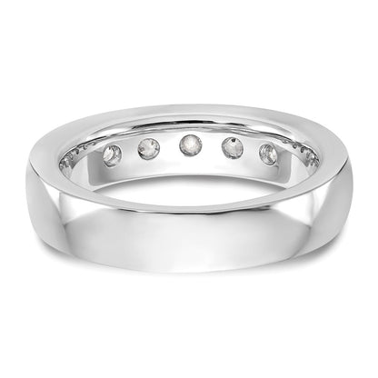 14K Weißgold Ring mit 5 Diamanten im Rundschliff, 1K, Kanalfassung