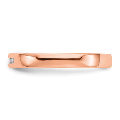 14K Roségold Fünf-Stein Diamant-Ring mit Kanalfassung