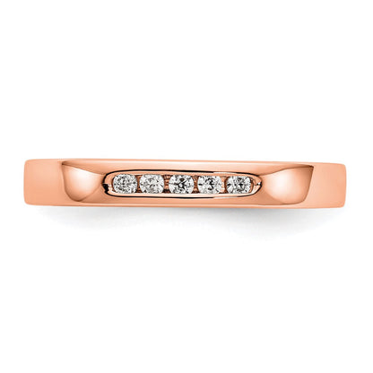 14K Roségold Fünf-Stein Diamant-Ring mit Kanalfassung