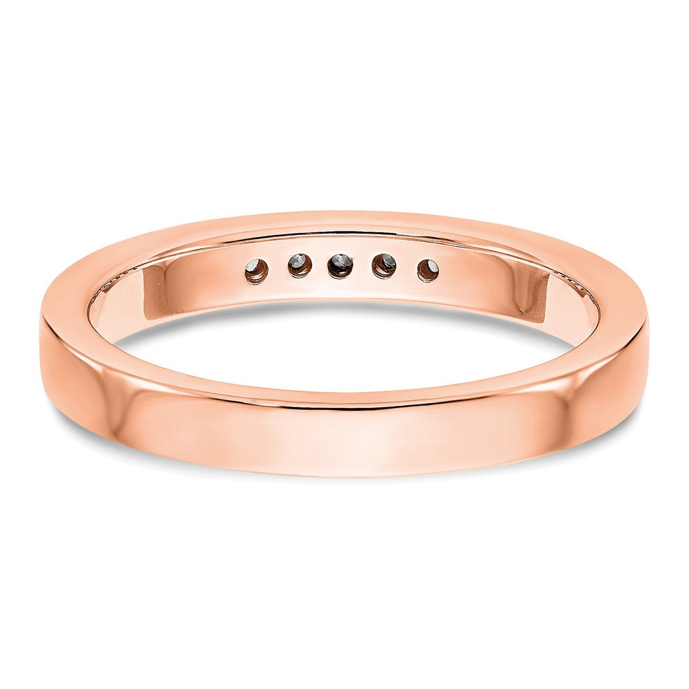 14K Roségold Fünf-Stein Diamant-Ring mit Kanalfassung