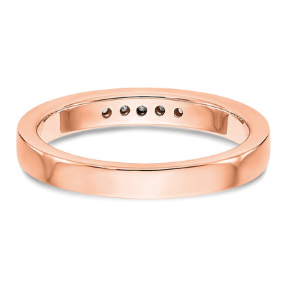 14K Roségold Fünf-Stein Diamant-Ring mit Kanalfassung