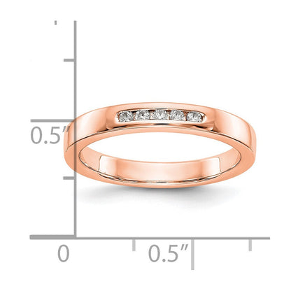 14K Roségold Fünf-Stein Diamant-Ring mit Kanalfassung