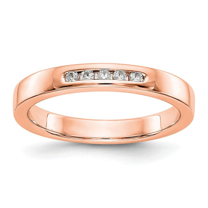 14K Roségold Fünf-Stein Diamant-Ring mit Kanalfassung