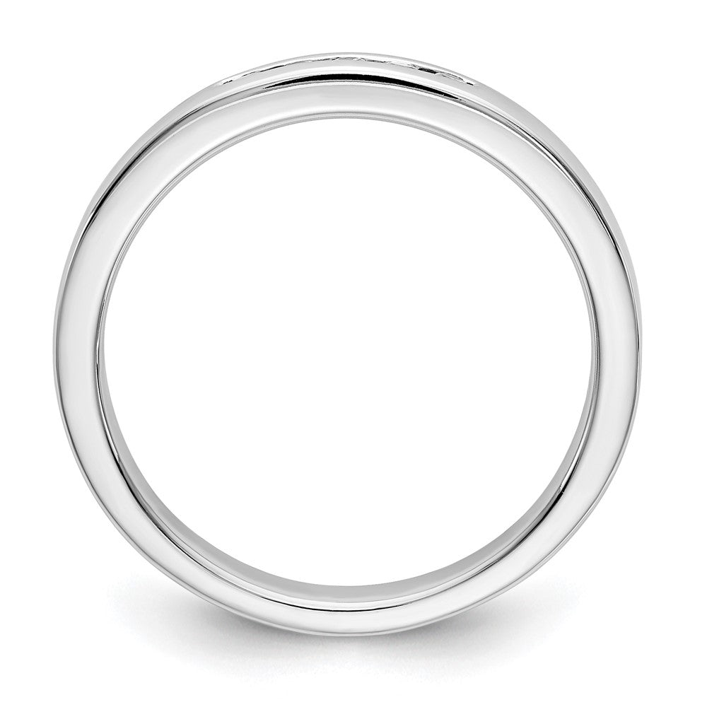 14K Weißgold 5 Stein 1/10 Karat Rund Diamant Komplett Kanalfassung Ring