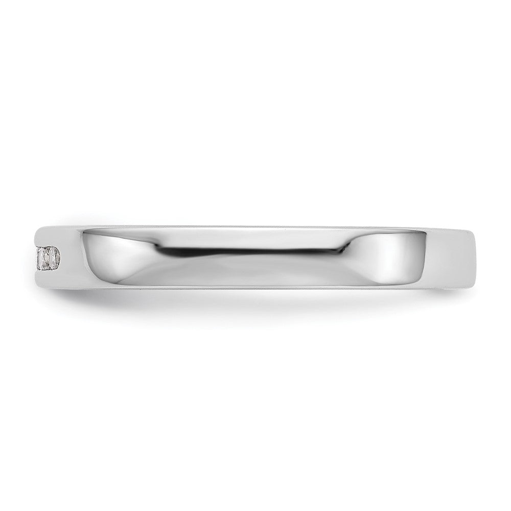 14K Weißgold Diamant-Ehering mit Kanalfassung, 5 Steine
