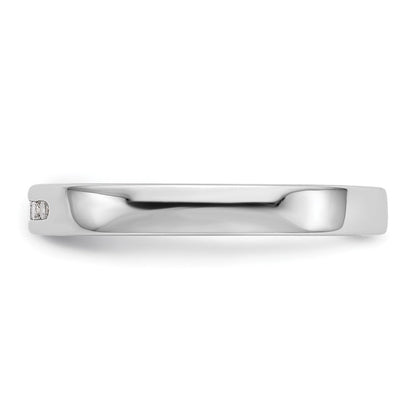 14K Weißgold Diamant-Ehering mit Kanalfassung, 5 Steine