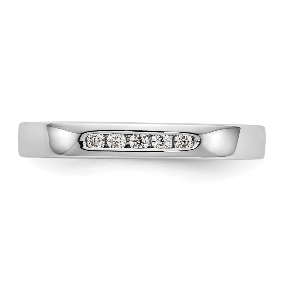 14K Weißgold Diamant-Ehering mit Kanalfassung, 5 Steine