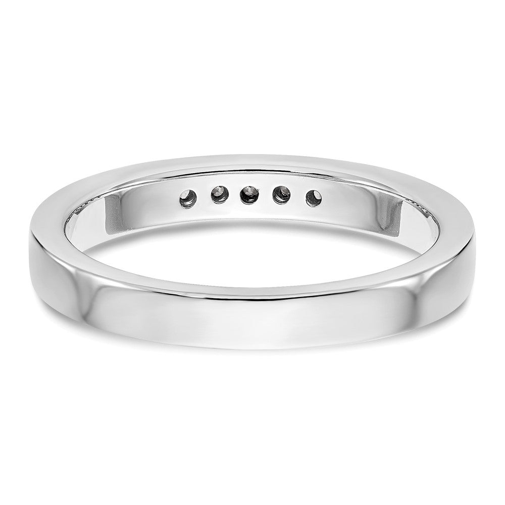 14K Weißgold Diamant-Ehering mit Kanalfassung, 5 Steine