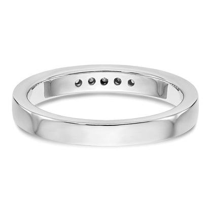 14K Weißgold 5 Stein 1/10 Karat Rund Diamant Komplett Kanalfassung Ring