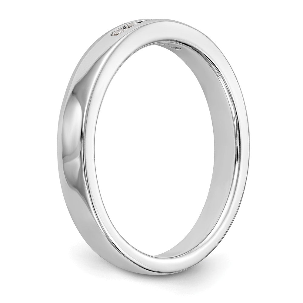 14K Weißgold Diamant-Ehering mit Kanalfassung, 5 Steine