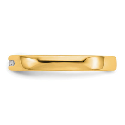 14K Gelbgold Fünf-Stein Ring mit echten Diamanten in Kanalfassung