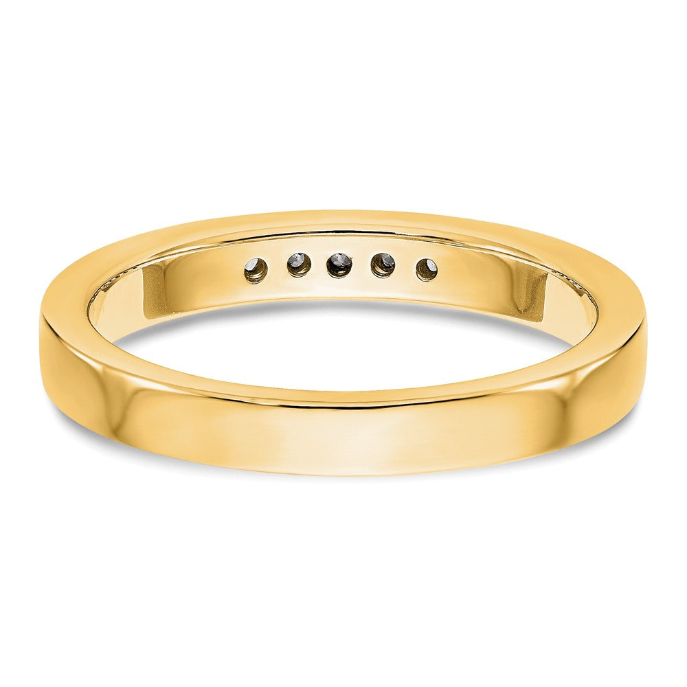 14K Gelbgold Fünf-Stein Ring mit echten Diamanten in Kanalfassung