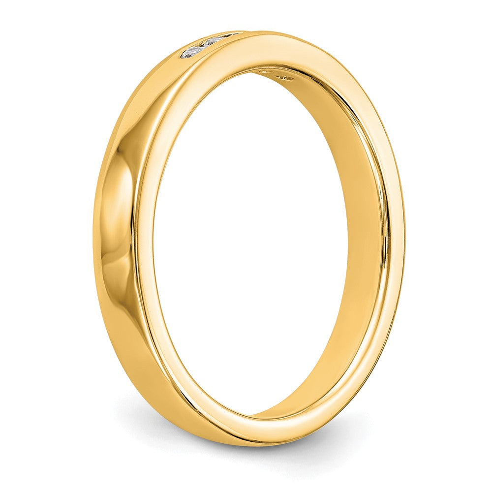 14K Gelbgold Fünf-Stein Ring mit echten Diamanten in Kanalfassung