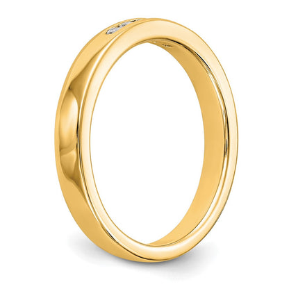 14K Gelbgold Fünf-Stein Ring mit echten Diamanten in Kanalfassung