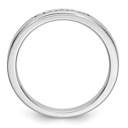 14K Weißgold Ehering mit natürlichen Diamanten in Kanalfassung