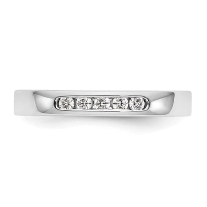 14K Weißgold Ehering mit natürlichen Diamanten in Kanalfassung