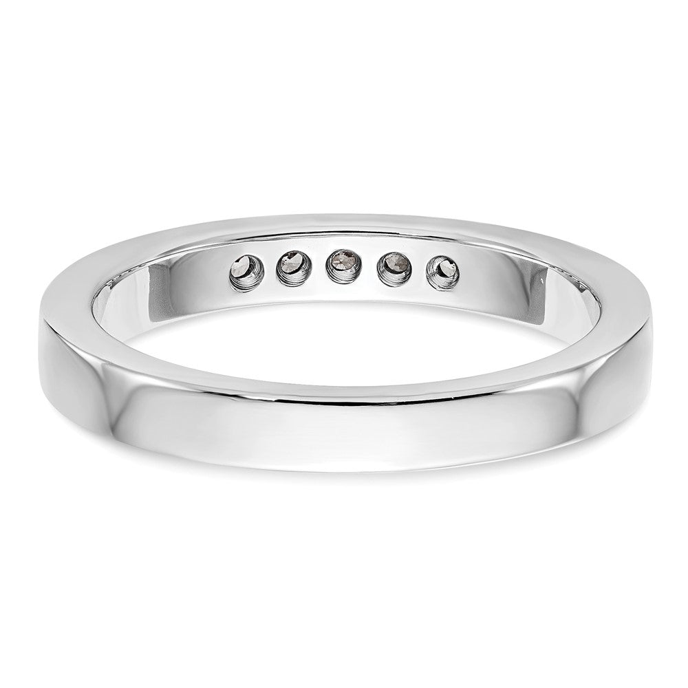 14K Weißgold Ehering mit natürlichen Diamanten in Kanalfassung