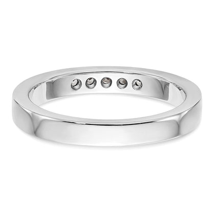 14K Weißgold Ehering mit natürlichen Diamanten in Kanalfassung