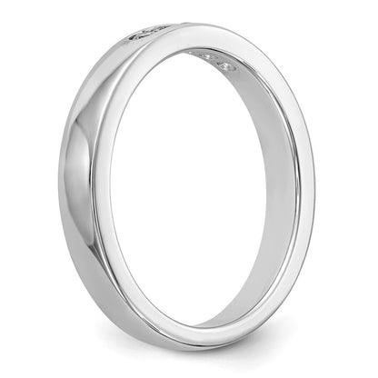14K Weißgold Ehering mit natürlichen Diamanten in Kanalfassung